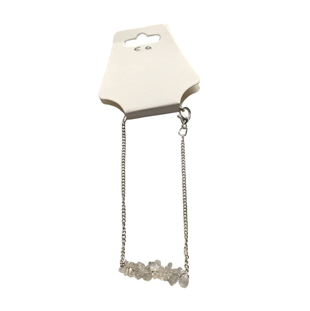 VIE Silver Chain Chips Bracelet, Clear Quartz, One