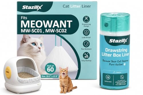 Cat Litter Liners Compatible with Meowant Litter Box MW-SC01/MW-SC02 – 60 Count, Extra Thick, Heavy Duty - image 8