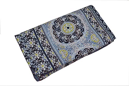 V Vedant Designs - Colcha para Cama de Matrimonio (Hecha a Mano, diseño Floral de Suzani Kantha, 220 x 270 cm)