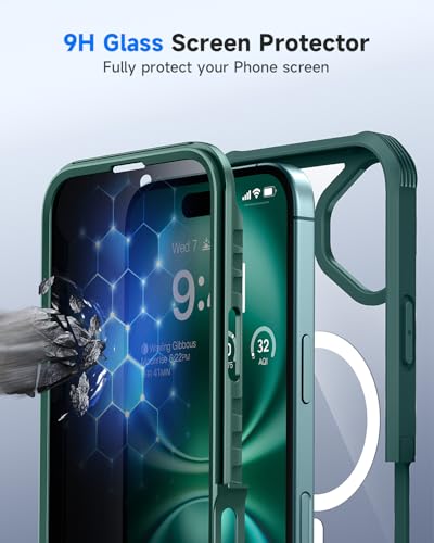 seacosmo for iPhone 16 Phone Case with Privacy Screen Protector Green - image 7