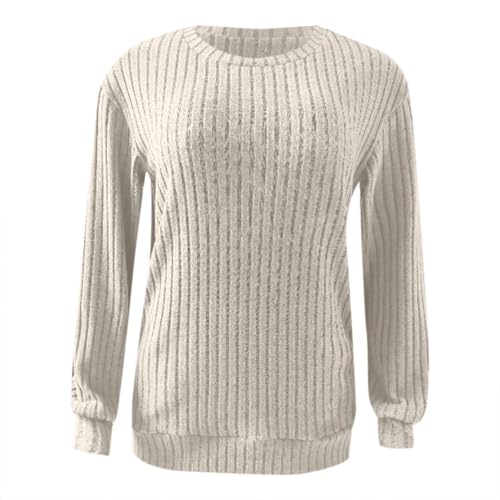 Fall Sweaters for Women 2025 Crewneck Long Sleeve Casual Tunic Loose Fit Dressy Sweaters Plain Fashion Lounge Warm Pullover4