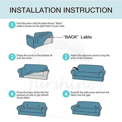 Image of Universal 3 Seater Sofa Cover with Elasticity, Protective, Stretchable, Spandex & Polyester Sofa Slipcover (3 Seater, 185cm * 230cm) (Brown Leaf)