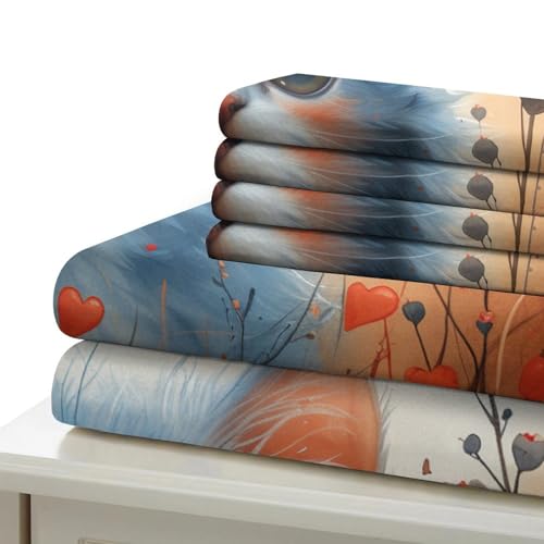 Parure de lit chat 3D Super King 260x220 cm en microfibre - 6
