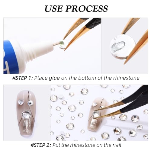 Image of Crystal Clear Flatback Rhinestones SS8 (2.3-2.5mm), 1440pcs Glass Nail Gems, Non Hotfix Rhinestones for Nails, Crafts, Clothing, DIY Bling Decorations