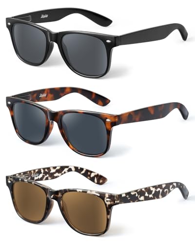 LADEESSE 3 Pack Reading Sunglasses for Women, UV400 Sun Readers Glasses Spring Hinge Outdoor Sunglasses-250(Not bifocal)