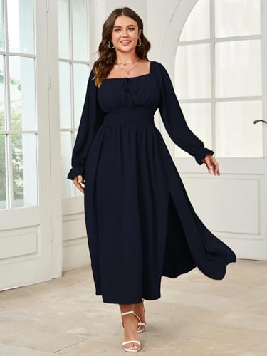 Image of SHESTARR Women's Plus Size Dress Long Sleeve Milkmaid Dress