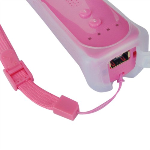 eForBuddy Remote Controller with Silicone Skin Case for Nintendo Wii, Pink