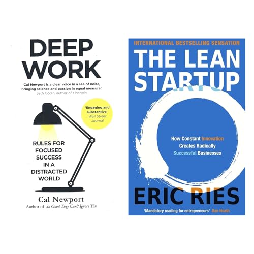 Image of The Lean Startup + Deep Work | Focus & Startup Growth Mastery Set | Productivity, Innovation & Business Success Books