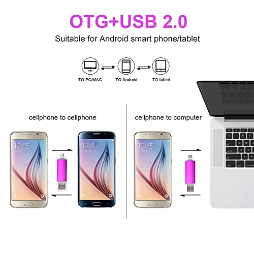Image of Micro USB Flash Drive 64G OTG Memory Stick for Android Smart Phone, VANSUNY USB Photo Stick Thumb Drive PenDrive for Tablets /Mac /Android Device, Jump Drive Pen Drive for PC (64GB, Pink)