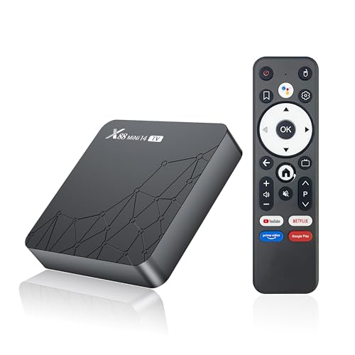 TV Box Android 14.0, HD 8K Android Box Rockchip RK3518mini Chip RAM 2G ROM 32G Soporte 1080p 2K 4K WiFi6 Enternet 10/100M Bluetooth 5.0 USB 3.0 Soporta Smart TV Box 3D con control remoto por voz