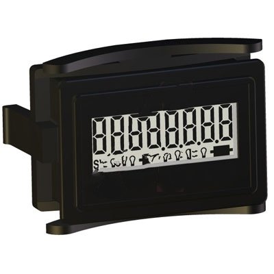 Trumeter 3410-2000, Hour Meter; 10-300VDC/20-300VAC Mini Flush Rectangular 1/4 INCH Spade Connector