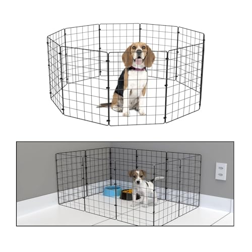 Cercado para Cachorros Dobravel 40cm Altura Pequeno Porte 10 Tela Aramada Preto Pet Cercado Móvel Porquinho da Índia