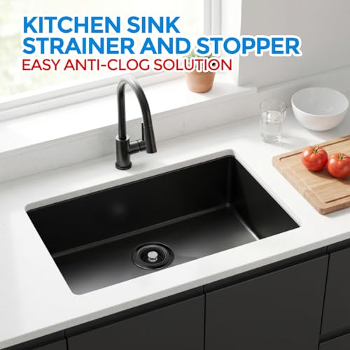 Image of zaa 3 in 1 Kitchen Sink Drain Strainer Stopper Removable Basket Pop-Up