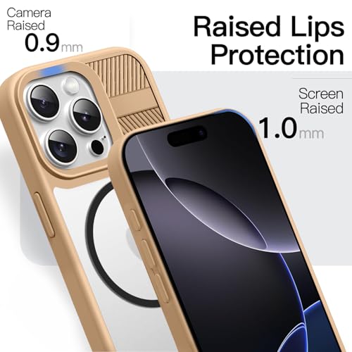 Image of KARWAN️ Magnetic Clear Back Case Cover for iPhone 14 Pro (6.1-Inch-) |Acrylic Transparent Slim | Shockproof iPhone 14 Pro Mobile Phone Back Cover [Clear Back] [TPU + Pc] [Brown]