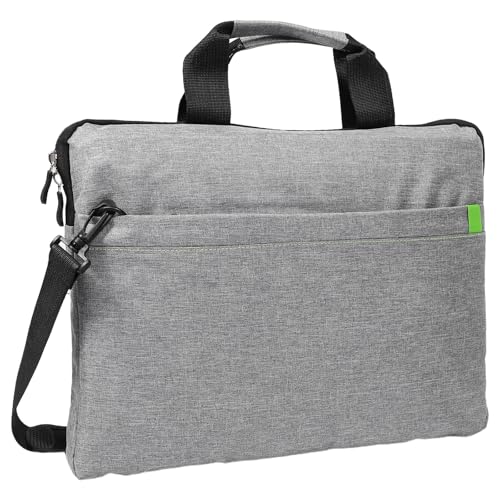 FONDOTIN Bolso Bandolera para Portátil Grande Gris, Ligero de Tela Oxford, Funda Interior Protectora, Maletín para Profesora y Uso Oficina, Bolsa de Mano Multifuncional para Viajes