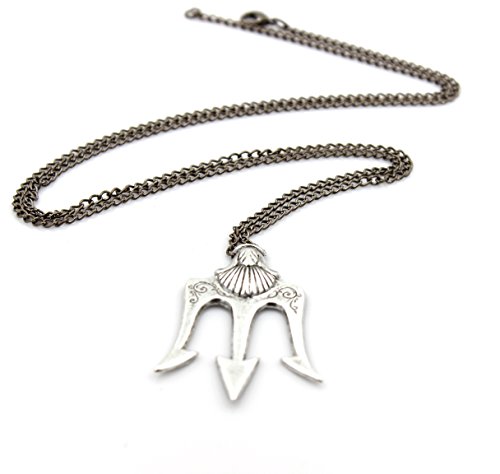 Poseidon's Trident Pendant Necklace - Percy Jackson Camp Half-Blood - Pirate - Fantasy - Once Upon a Time GlazedBlackCherry