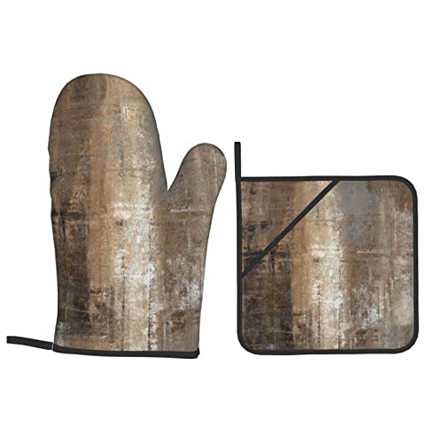 Mifsoiavv POTHOLDER-2023.3.9-10 Dark Brown Oven Mitts And Pot Holders Sets Of 4 Brown Abstract Modern Art Kitchen Mitts Heat Resistant Brown Oil Painting Potholders Oven Gloves Set thumb #8