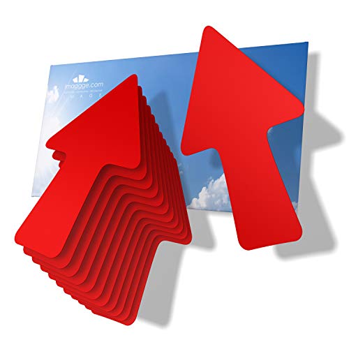 imaggge.com 12 Pfeile - Rot - Aufkleber für Schilder und Orientierung - Innen und Außen - Richtungen, Pfeilstrecken, Richtungen Cover