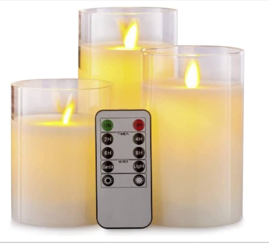 Amazon.co.jp : ろうそく キャンドルライト led 3本セット 蝋製 本物の