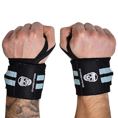 Image of Gymreapers Weightlifting Wrist Wraps (IPF Approved) Professional Quality Wrist Support with Heavy Duty Thumb Loop - Best Wrap for Powerlifting Competition, Strength Training, Bodybuilding