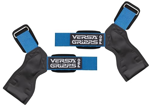 Versa GrippsÂ® Pro, Made in The USA, Wrist Straps for Weightlifting Alternative, The Best Training Accessory, Blue Pacific/Black, XS