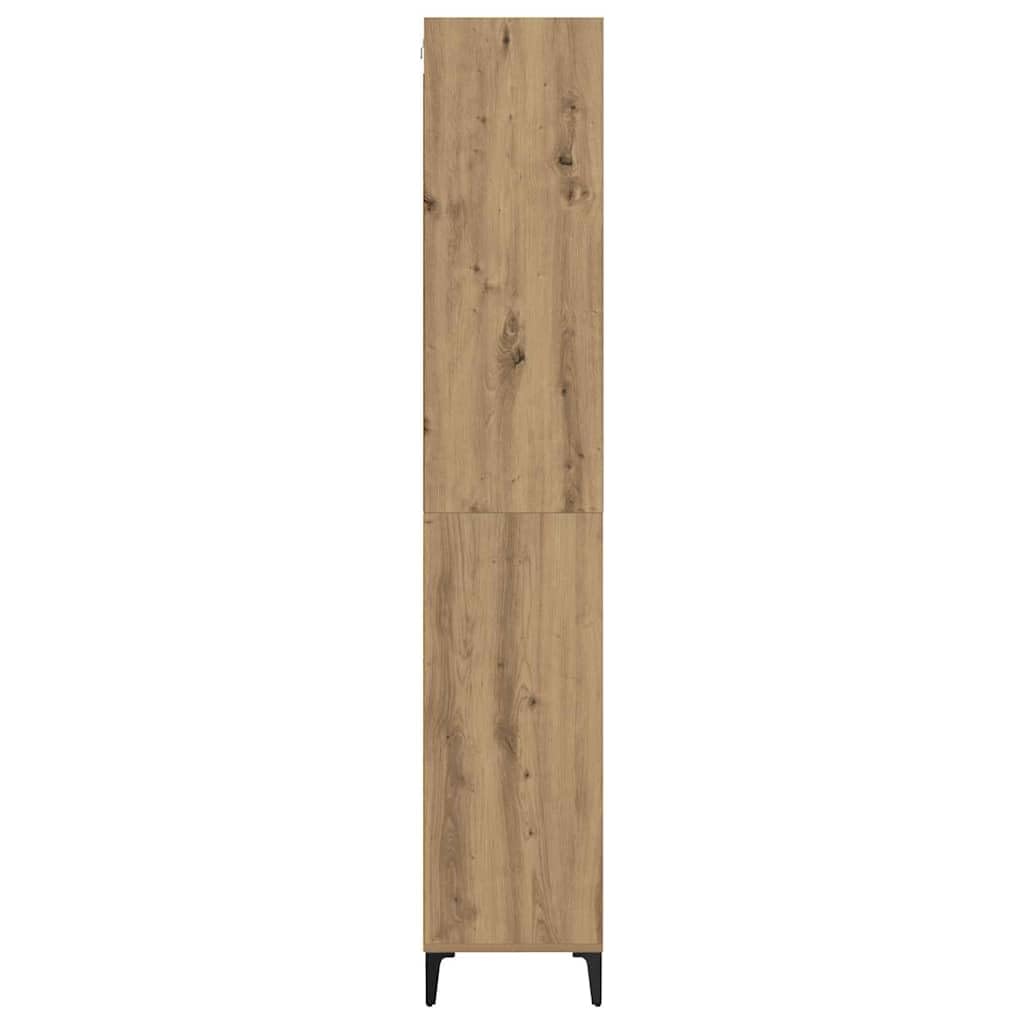 Buffet avec fixation murale en bois d'aspect bois recyclé - Armoire d'appoint pratique avec espace de rangement, buffet et armoire murale aspect bois vieilli en bois