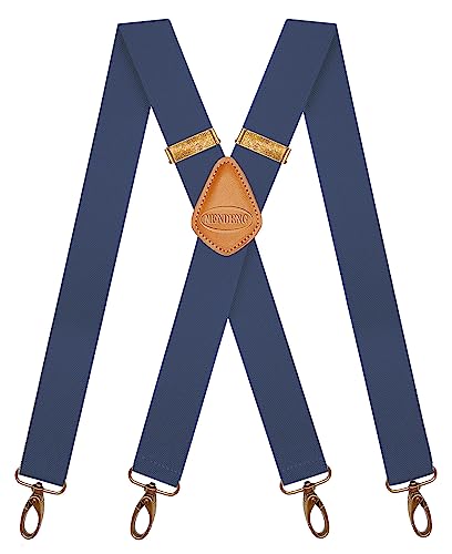 Image of MENDENG Suspenders for Men Heavy Duty Swivel Hooks Retro X-Back Adjustable Brace