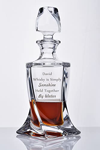 Quadro Personalised Spirit Decanter in Luxury Satin Presentation Gift Box
