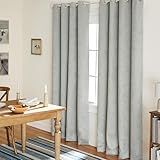 TOWN & COUNTRY EVERYDAY Lustre Solid Heavyweight Textured Sateen Indoor Curtains, Room Darkening Opacity, Grommet Top, Energy Efficient, 2-Pack Set, 52
