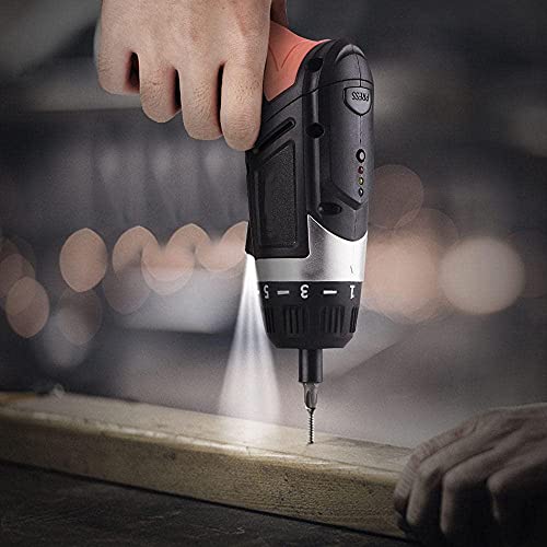 QHYXT Akku-Bohrschrauber, Akku-Bohrschrauber, Akku-Schrauber mit um 90-180° drehbarem Griff, 6+1 Einstellbarer Drehmomentbereich, komfortabler Griff, reduziert Ermüdung beim Betrieb – Bild 6