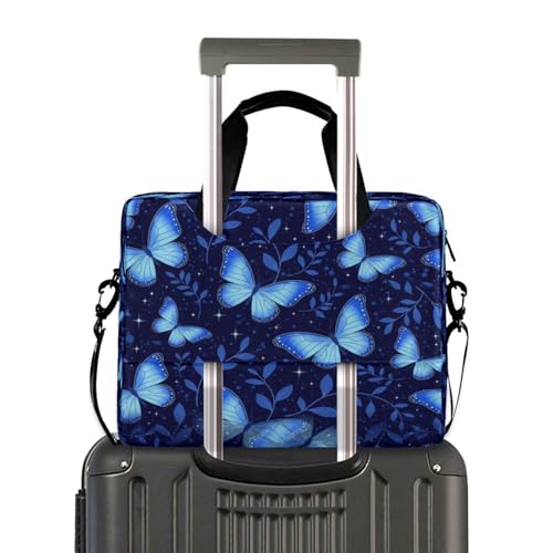 Bolso para laptop Senya con mariposas voladoras azul miniatura 4