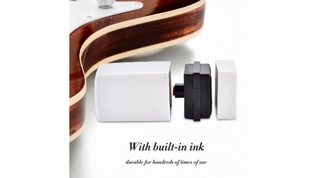 Tampon Accord Guitare/Ukuléé Newwyt - Blanc 6x3cm - Usage Sec Sans Encre - Pour Débutants Et Cours