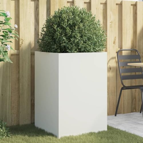 ShGaxin Jardinera de Acero Laminado en frío Blanco 52x48x75 cm, Huerto Urbano Terraza, Jardineras Exterior, Jardineria Maceteros, Mesa De Cultivo, Huerto En Casa - 841584