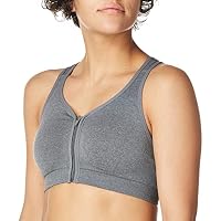 Jockey Women's Zip Front Seam Free Bra, Medium Grey Heather Melange, Small
