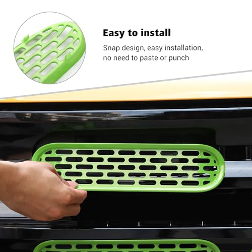 Image of Voodonala for Ford Bronco 2021-2024 Front Grille Inserts Grills Mesh Decoration Cover Trim Cover Compatible With Ford Bronco 2&4Doors 2021-2024 (ABS,6Pcs /set,Light Green)