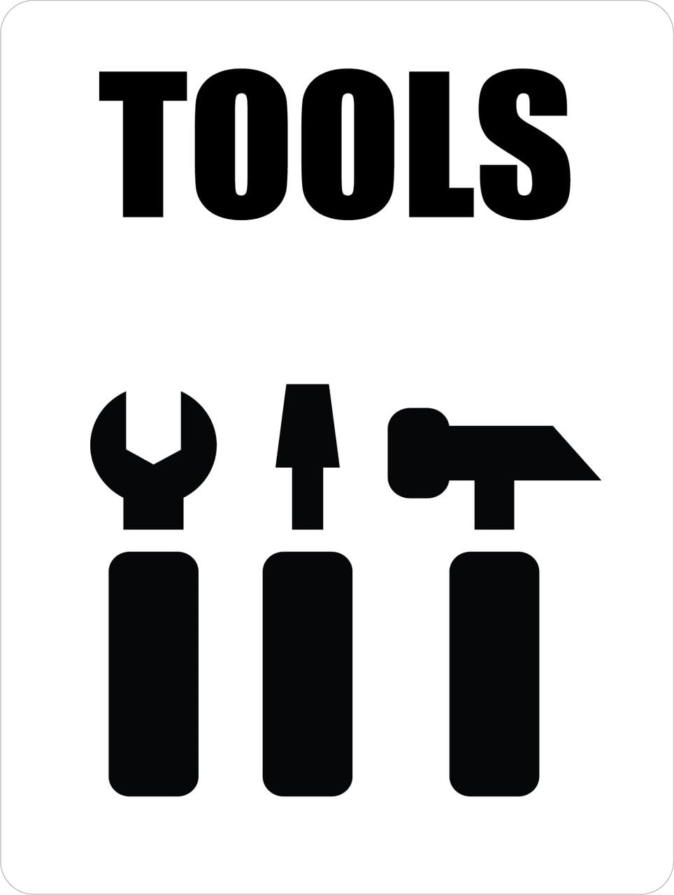 Amazon.com: Tools with Icon Portrait - Wall Sign Facility Signs 8
