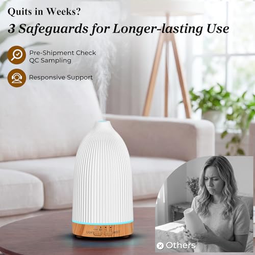 Image of URPOWER 150ML Essential Oil Diffusers for Home, Ultrasonic Aromatherapy Diffuser with 7 Color Changing Lights, Timer & Auto Shut-Off, Scent Diffuser for Bedroom, Office, Yoga