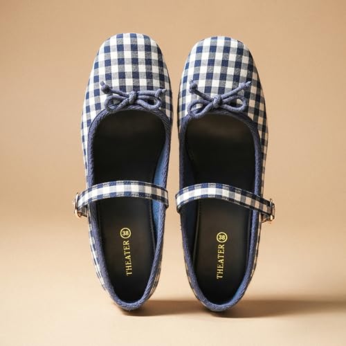 Image of Theater Dorothy Casual Ballet Flats for Women | Stylish Mary Jane Ballerina with Bow Detail | Lightweight Comfortable Footwear with Cushioned Insole