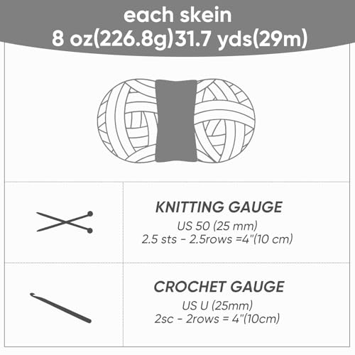 Image of 8 Jumbo Packs Chunky Chenille Yarn for Crocheting, 31.7 yds, 8 oz Each Skein Bulky Thick Fluffy Yarn for Knitting, Super Bulky Chunky Yarn for Hand Knitting Blanket, Soft Plush - Panda