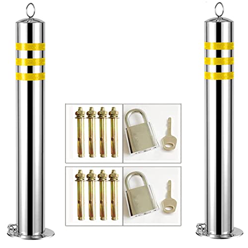 Générique Barrière de Parking verrouillable en Acier Inoxydable - Borne d'accès sécurisée pour allée - Solution de sécurité pour Parking Facile à Installer