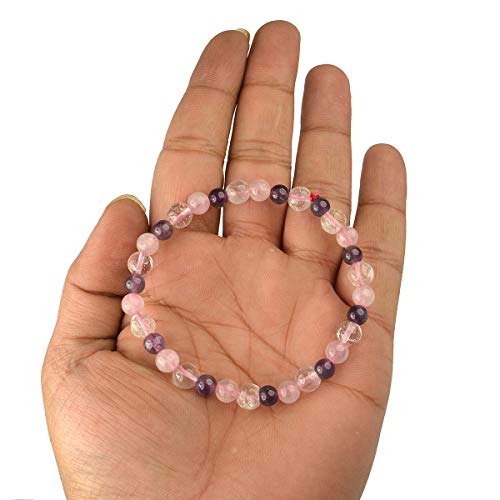 Image of Reiki Crystal Products Natural Crystal Stone Bracelet 6 mm Round Beads for Men & Women | Gemstone Jewellery Bracelet | Reiki Charged | Multiple Stone Variants Available
