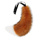 Adolala Faux Fur Wolf Fox Tail with Adjustable Elastic Belt Halloween Cosplay Costume Accessory