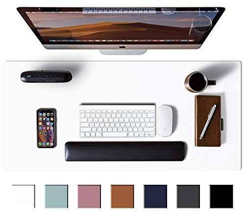 Leather Desk Pad Protector,Mouse Pad,Office Desk Mat, Non-Slip PU Leather Desk Blotter,Laptop Desk