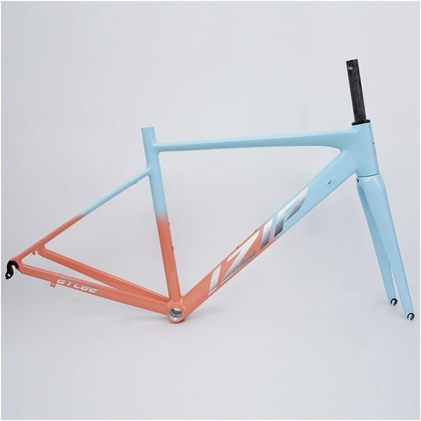 44CM 47CM 50CM 52CM Road Bike Frameset 700C Aluminum Alloy Quick Release Frame 100/130mm C Brake BSA BB68 Carbon Fiber Tapered Fork(Black Red,47cm)