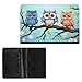 Owls on A Branch Passport Holder for Travel Document Holders PU Leather Credit Card Holder Minimalist Front Pocket Wallet Fashion Passport Wallet Cover Case Slim Bifold
