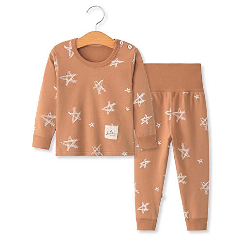 100% Organic Cotton Baby Boys Girls Pajamas Set Long Sleeve Sleepwear(3M-5T) (Tag55/12-24M, Pattern 6)