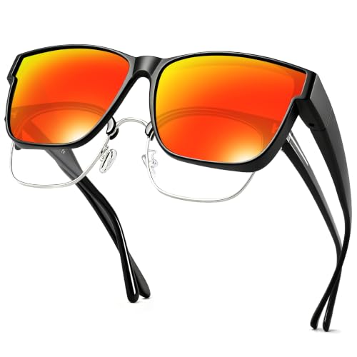 Image of URUMQI Polarized Sunglasses Fit Over Glasses for Men Women, Oversized Square Sun Glasses UV400 Protection