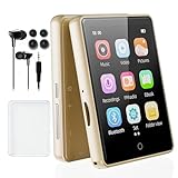 64 GB Lettore MP3 Bluetooth 5.3 con altoparlante, display da 2,8 pollici, audio HiFi, lettore MP4, lettore MP3 per bambini, radio FM, contapassi sportivo, scheda di memoria espandibile da 128 GB (oro)