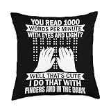Blindness awareness blind people brailler reader Throw Pillow