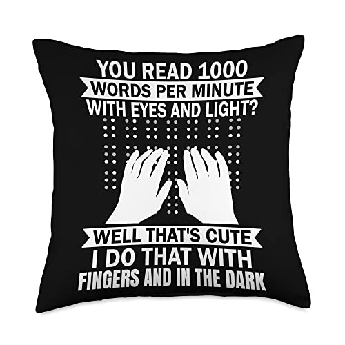 Blindness awareness blind people brailler reader Throw Pillow